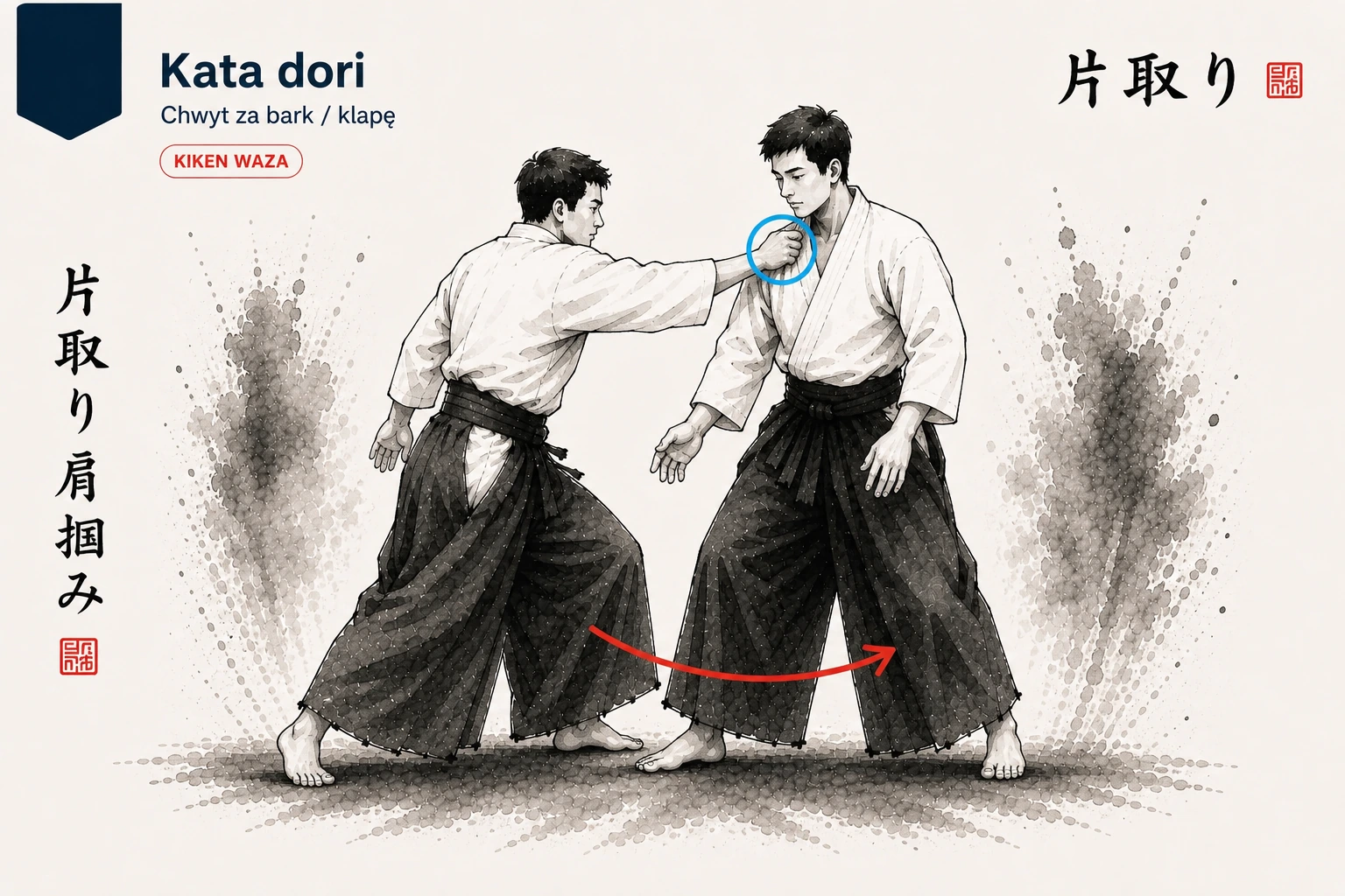 kata dori — chwyt za bark / klapę / rękaw